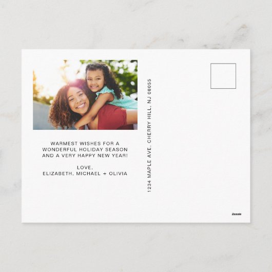 Prettige feestdagen Moderne 2 foto (Achterkant)