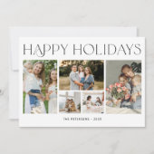 Prettige feestdagen Moderne 5 foto collage Feestdagenkaart (Voorkant)