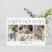 Prettige feestdagen Moderne 5 foto collage Feestdagenkaart (Staand voorkant)