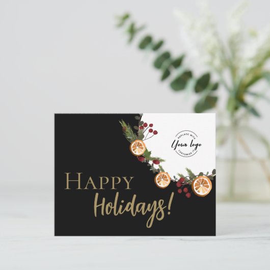 Prettige feestdagen Moderne aangepaste logo bladkr (Staand voorkant)