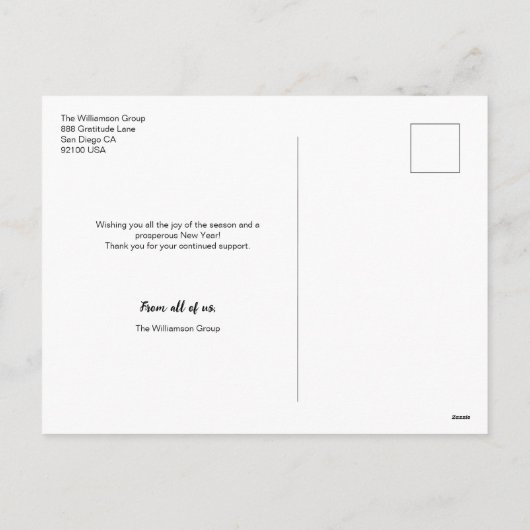 Prettige feestdagen Moderne aangepaste logo bladkr (Achterkant)