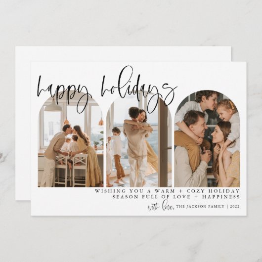 prettige feestdagen Moderne Arch Photo Chirstmas-k Feestdagenkaart (Voorkant / Achterkant)