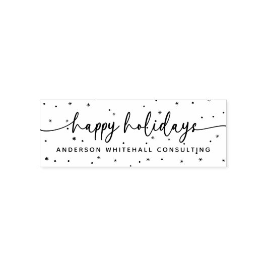 Prettige feestdagen Moderne Bedrijfsnaam Snowflake Zelfinktende Stempel (Design)