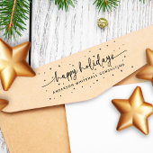 Prettige feestdagen Moderne Bedrijfsnaam Snowflake Zelfinktende Stempel