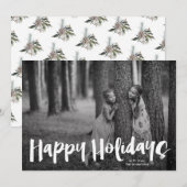 Prettige feestdagen Moderne "belettering" kerstfot Feestdagenkaart (Voorkant / Achterkant)