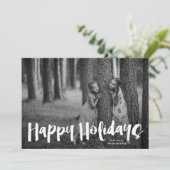 Prettige feestdagen Moderne "belettering" kerstfot Feestdagenkaart (Staand voorkant)