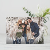 Prettige feestdagen Moderne belettering twee Foto Feestdagenkaart (Staand voorkant)