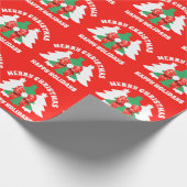 Prettige feestdagen Moderne bewerkbare Merry Chris Cadeaupapier (Hoek)