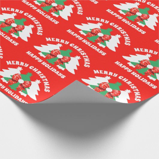 Prettige feestdagen Moderne bewerkbare Merry Chris Cadeaupapier (Hoek)