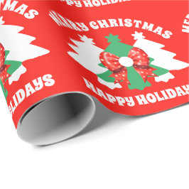 Prettige feestdagen Moderne bewerkbare Merry Chris Cadeaupapier