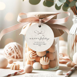 Prettige feestdagen Moderne Boho Minimal Bow Bedankjes Labels