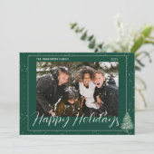 Prettige feestdagen Moderne boomsneeuw Feestdagenkaart (Staand voorkant)