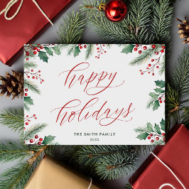 Prettige feestdagen Moderne Botanische Bloemen Nie Feestdagenkaart