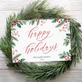 Prettige feestdagen Moderne Botanische Bloemen Nie Feestdagenkaart