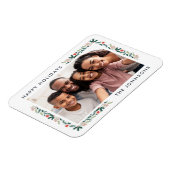 prettige feestdagen Moderne botanische foliefoto Magneet (Linkerzijde)