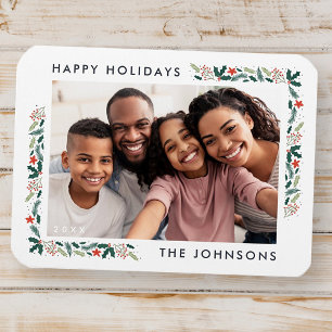 prettige feestdagen Moderne botanische foliefoto Magneet