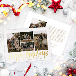 Prettige feestdagen Moderne Brieven Vijf Foto<br><div class="desc">Prettige feestdagen Folie Kaart met vijf belettering heeft vier foto's op de voorkant met echte folie details,  en een andere foto op de achterkant met ruimte voor uw langere boodschap.</div>