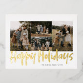 Prettige feestdagen Moderne Brieven Vijf Foto (Voorkant)