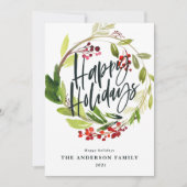 prettige feestdagen moderne chemische waterverf feestdagenkaart (Voorkant)