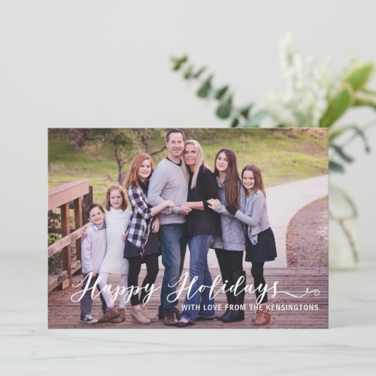 Prettige feestdagen Moderne eenvoudige scripttypog Feestdagenkaart (Staand voorkant)