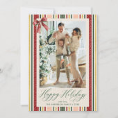 Prettige feestdagen Moderne Eenvoudige Strepen & B Feestdagenkaart (Voorkant)