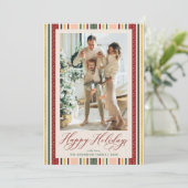 Prettige feestdagen Moderne eenvoudige strepen Feestdagenkaart (Staand voorkant)