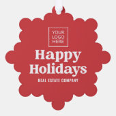 Prettige feestdagen Moderne eenvoudige zakelijke L Ornament Kaart (Achterkant)