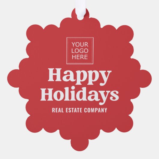 Prettige feestdagen Moderne eenvoudige zakelijke L Ornament Kaart (Achterkant)