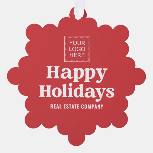 Prettige feestdagen Moderne eenvoudige zakelijke L Ornament Kaart (Voorkant)