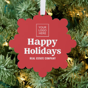 Prettige feestdagen Moderne eenvoudige zakelijke L Ornament Kaart