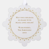 Prettige feestdagen Moderne Elegante Faux Gold Fot Ornament Kaart (Achterkant)