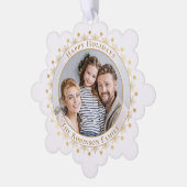 Prettige feestdagen Moderne Elegante Faux Gold Fot Ornament Kaart (Links)