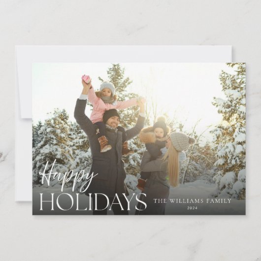 Prettige feestdagen Moderne elegante foto Feestdagenkaart (Voorkant)