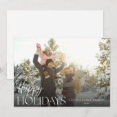 Prettige feestdagen Moderne elegante foto Feestdagenkaart (Voorkant / Achterkant)
