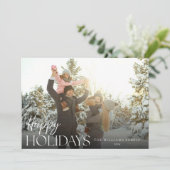 Prettige feestdagen Moderne elegante foto Feestdagenkaart (Staand voorkant)