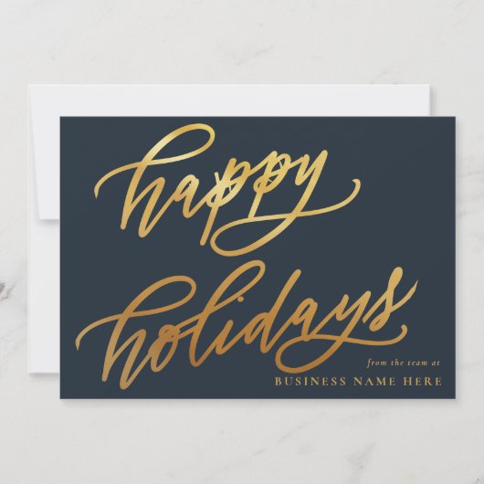 Prettige feestdagen Moderne elegante Gold Script B Feestdagenkaart (Voorkant)