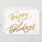 Prettige feestdagen Moderne elegante Gold Script B Feestdagenkaart (Voorkant)