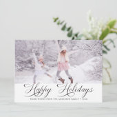 Prettige feestdagen Moderne elegante kerstfoto Feestdagenkaart (Staand voorkant)