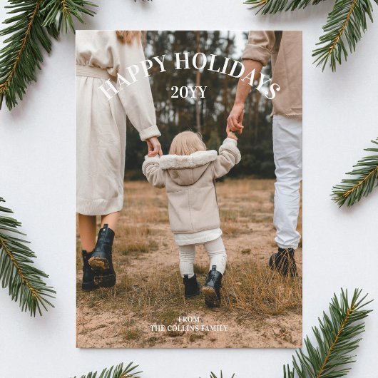 Prettige feestdagen Moderne elegante kerstfoto Feestdagenkaart