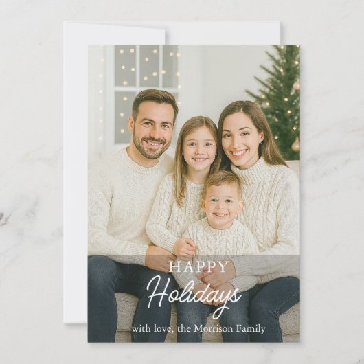 Prettige feestdagen Moderne familiefoto? vakantie  Kaart (Voorkant)