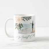 prettige feestdagen moderne feestelijke flora koffiemok (Links)