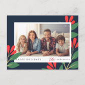 Prettige feestdagen Moderne Floral Custom Family F (Voorkant)