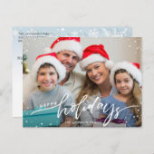 Prettige feestdagen Moderne FOTO Kerstmis Groet Briefkaart (Voorkant / Achterkant)