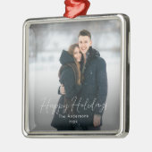 Prettige feestdagen Moderne foto Metalen Ornament (Links)