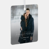 Prettige feestdagen Moderne foto Metalen Ornament (Voorkant Rechts)