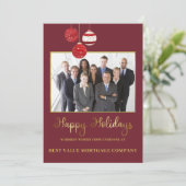 Prettige feestdagen Moderne foto Waterverf Busines Feestdagenkaart (Staand voorkant)