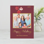 Prettige feestdagen Moderne foto Waterverf Kerst Feestdagenkaart (Staand voorkant)