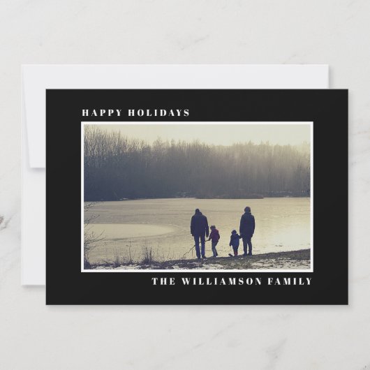 Prettige feestdagen Moderne foto zwarte Kaart (Voorkant)