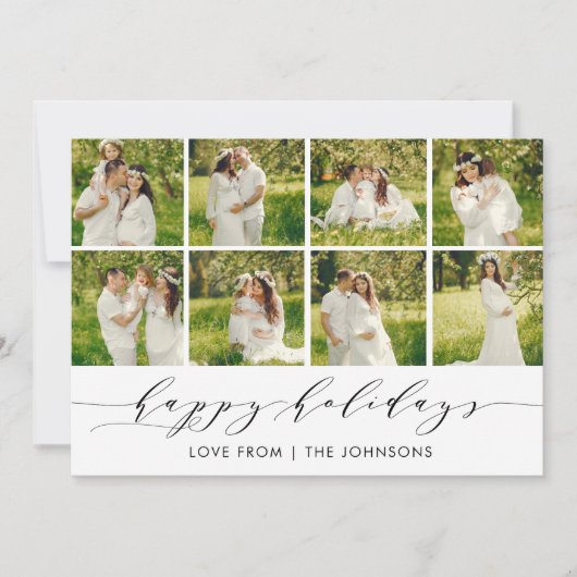 Prettige Feestdagen Moderne Fotocollage Kaart (Voorkant)