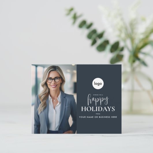 Prettige feestdagen Moderne fotozaken Feestdagenkaart (Staand voorkant)